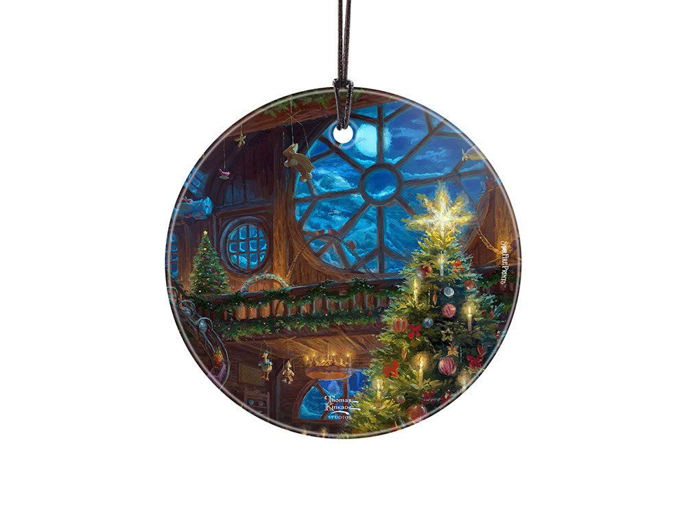 Thomas Kinkade (Santas Workshop - Window View) StarFire Prints™ Hanging Glass Print SPCIR1213
