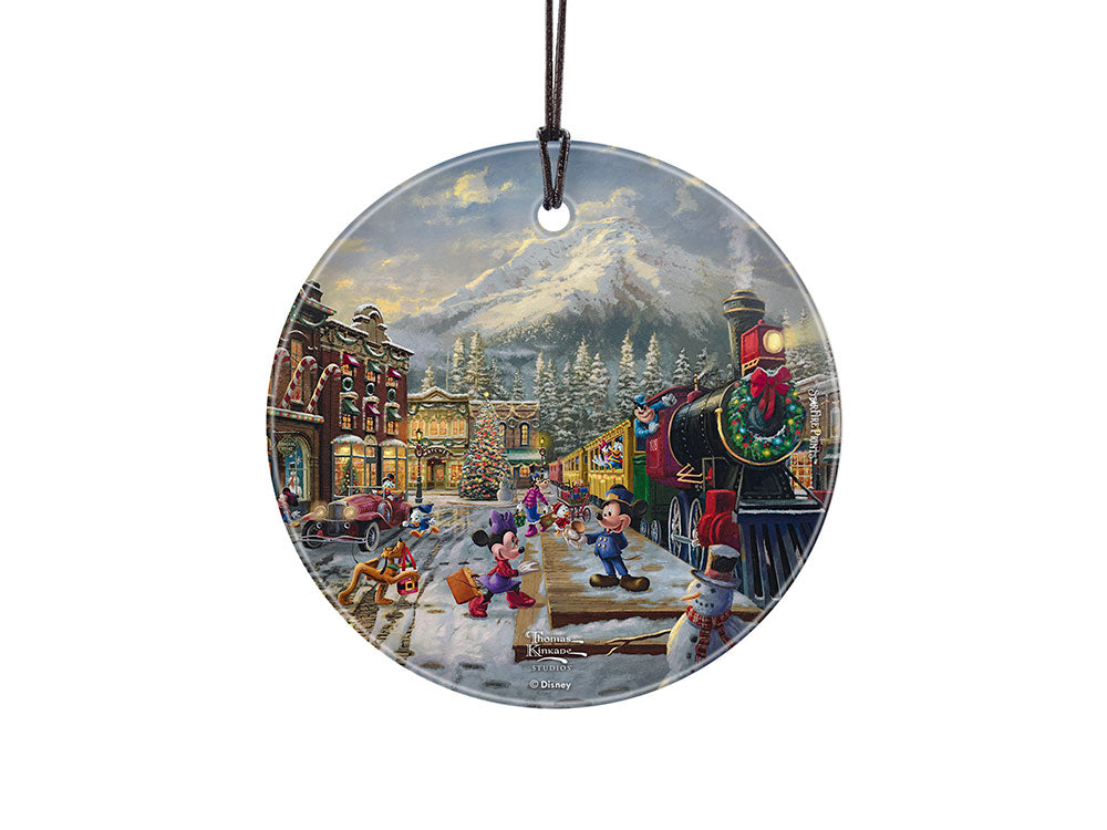 Disney (Mickey and Minnie Candy Cane Express) StarFire Prints™ Hanging Glass Print SPCIR1276