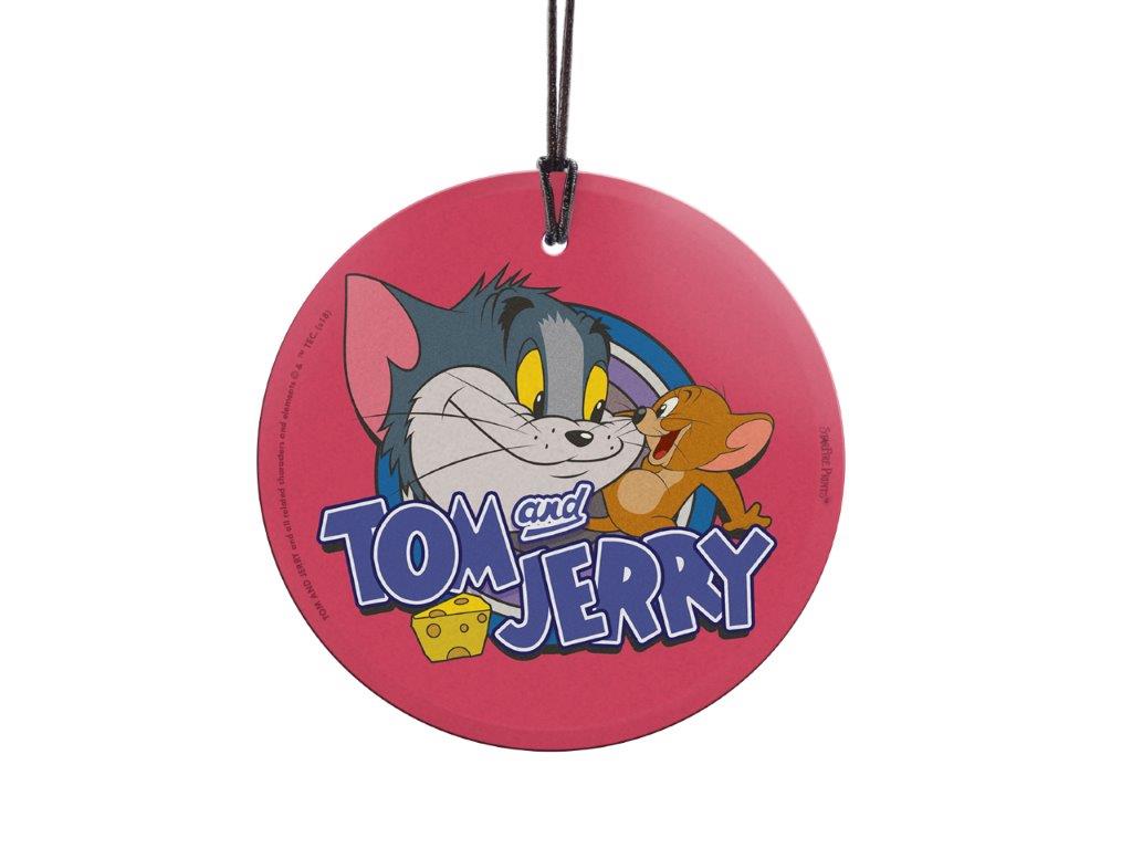 Tom and Jerry (Logo - Pink) StarFire Prints™ Hanging Glass Collectible SPCIR885