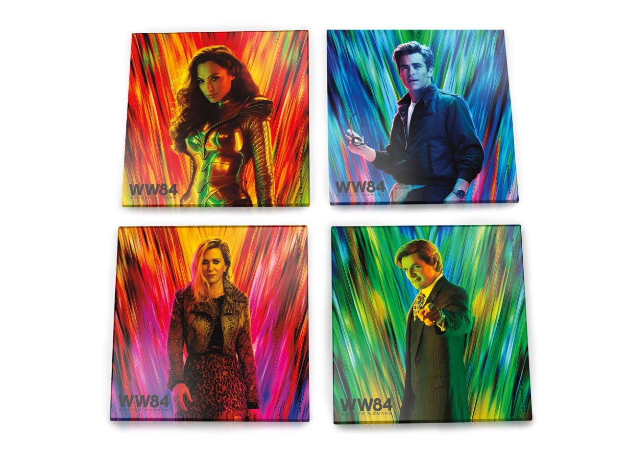 Wonder Woman 1984 (Colors) StarFire Prints™ Glass Coaster Set of Four SPCSTR1086