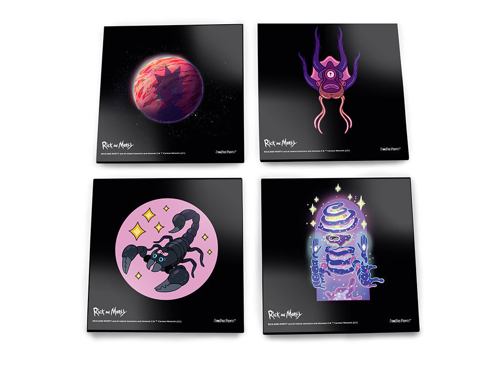 Rick and Morty (Icons) StarFire Prints™ Glass Coaster Set of Four SPCSTR1184