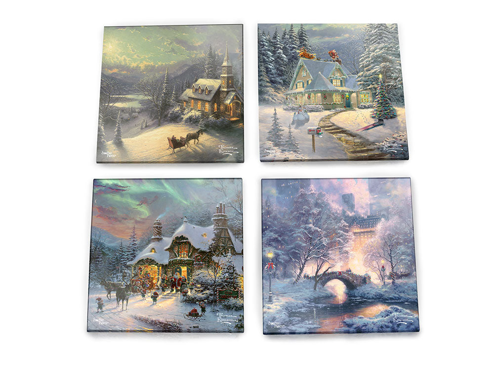 Thomas Kinkade (Christmas 2021 Collection) StarFire Prints™ Glass Coaster Set of Four SPCSTR1189