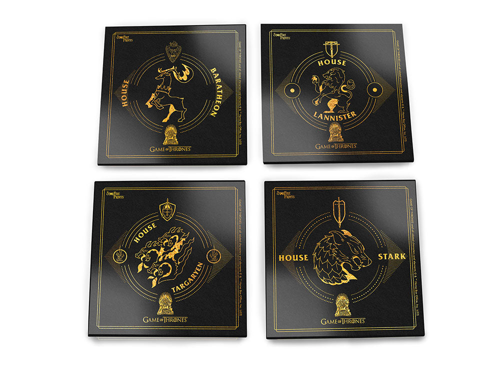Game of Thrones (Gold Houses) StarFire Prints™ Glass Coaster Set of Four SPCSTR1260