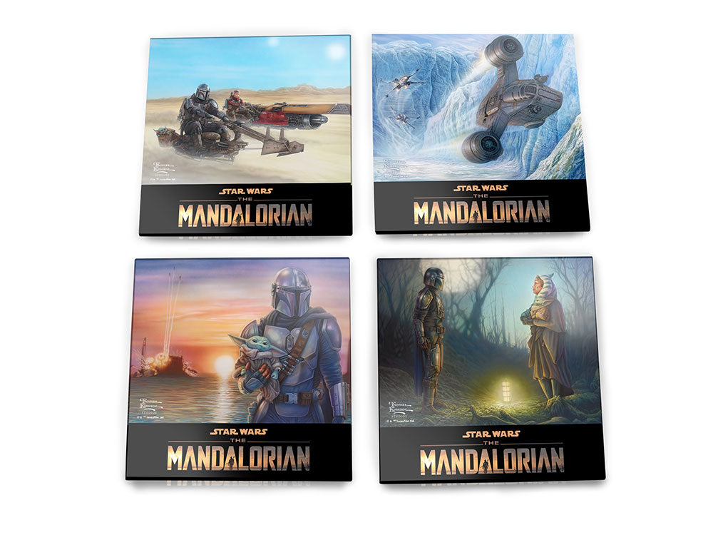 Star Wars (The Mandalorian - Collection 3) StarFire Prints™ Glass Coaster Set of Four SPCSTR1267