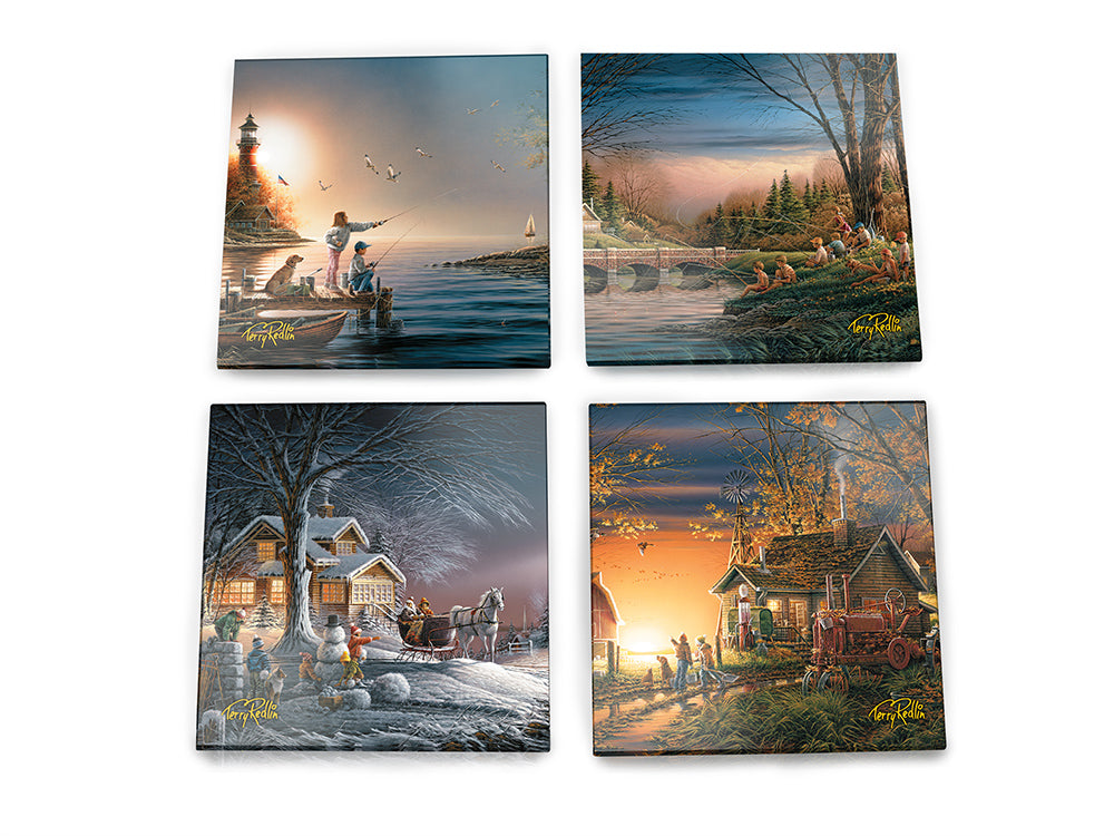 Wild Wings (Four Seasons) StarFire Prints™ Glass Coaster Set of Four SPCSTR1304