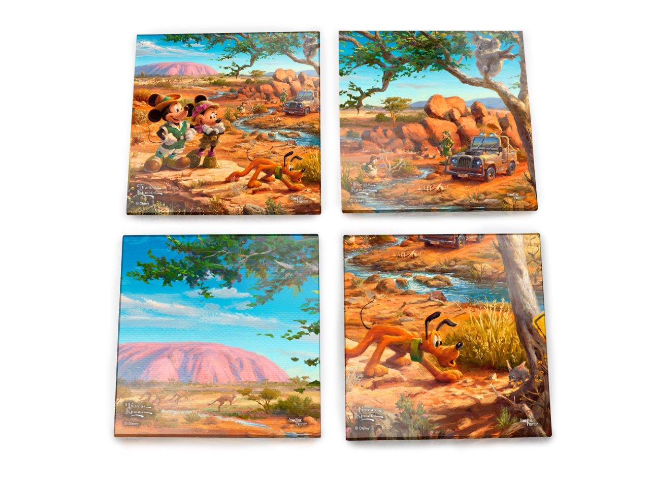 Disney (Minnie and Mickey Mouse in the Outback) StarFire Prints™ Glass Coaster Set of Four SPCSTR987