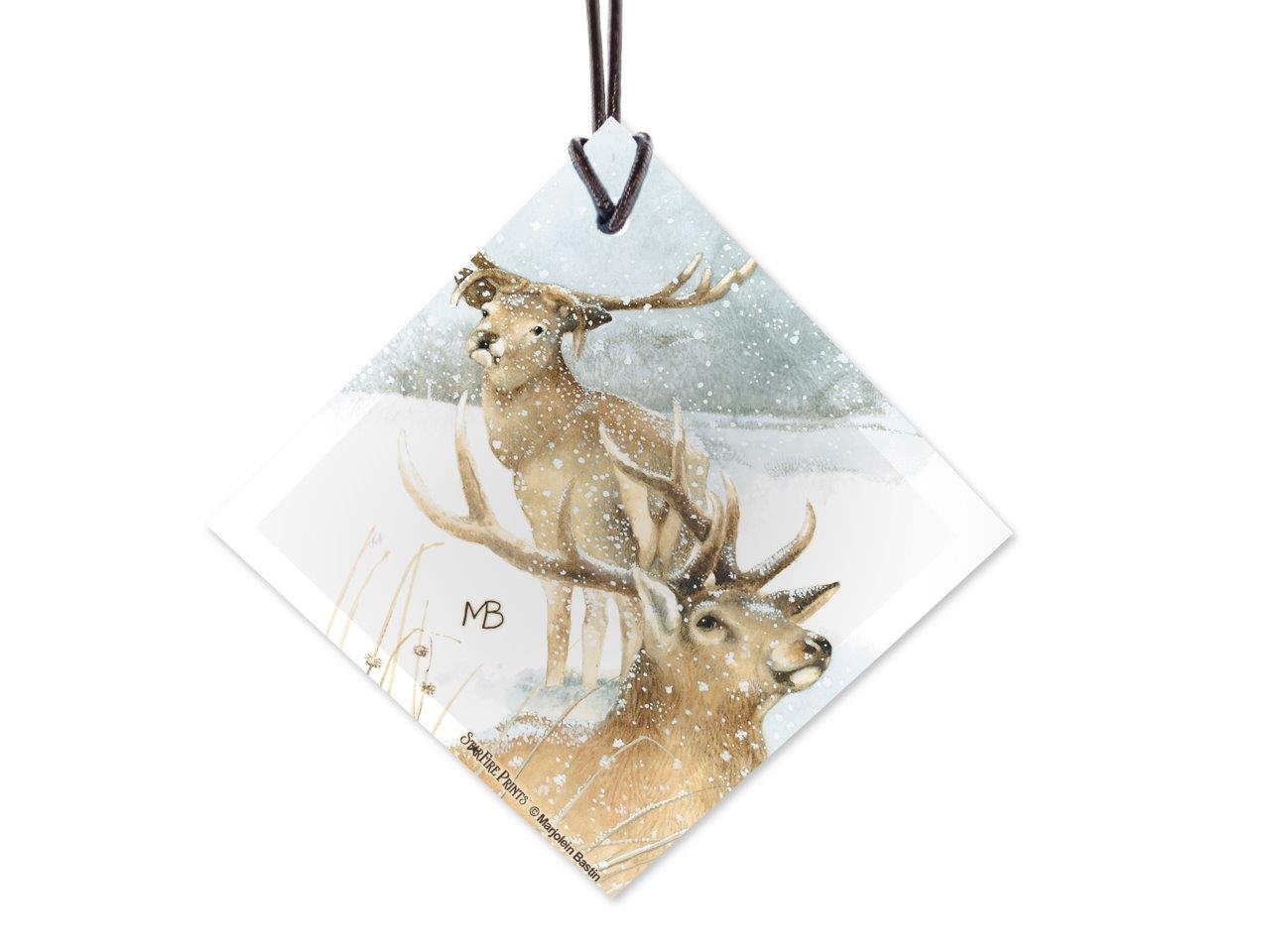 Marjolein Bastin (Snowy Deer) StarFire Prints™ Hanging Glass Print SPSQU683