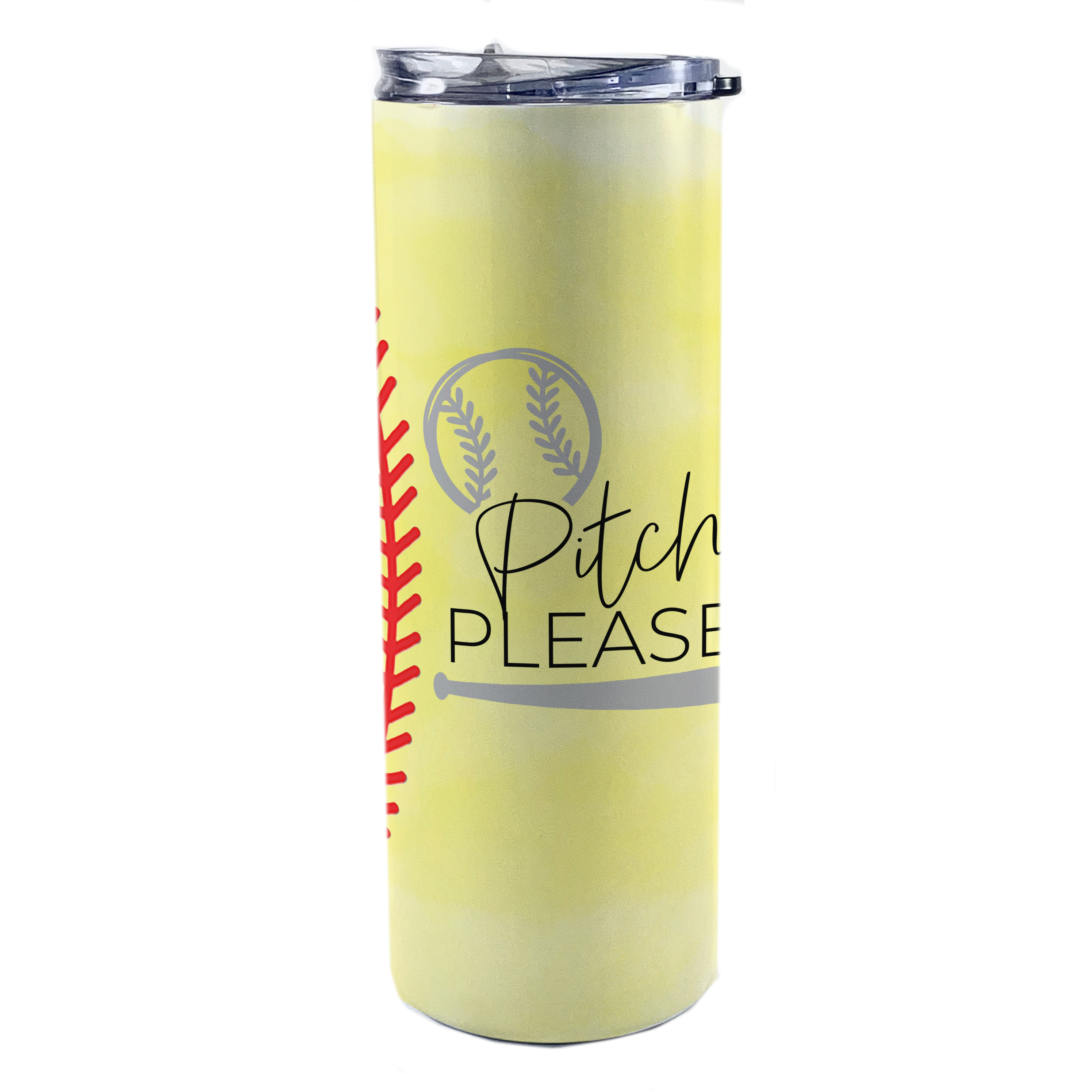 Sports Collection (Pitch Please - Softball) 20 Oz Stainless Steel Travel Tumbler with Straw SSTUMW0068