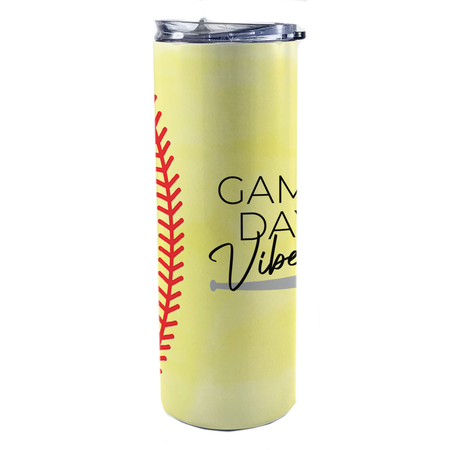 Sports Collection (Game Day Vibes - Softball) 20 Oz Stainless Steel Travel Tumbler with Straw SSTUMW0080