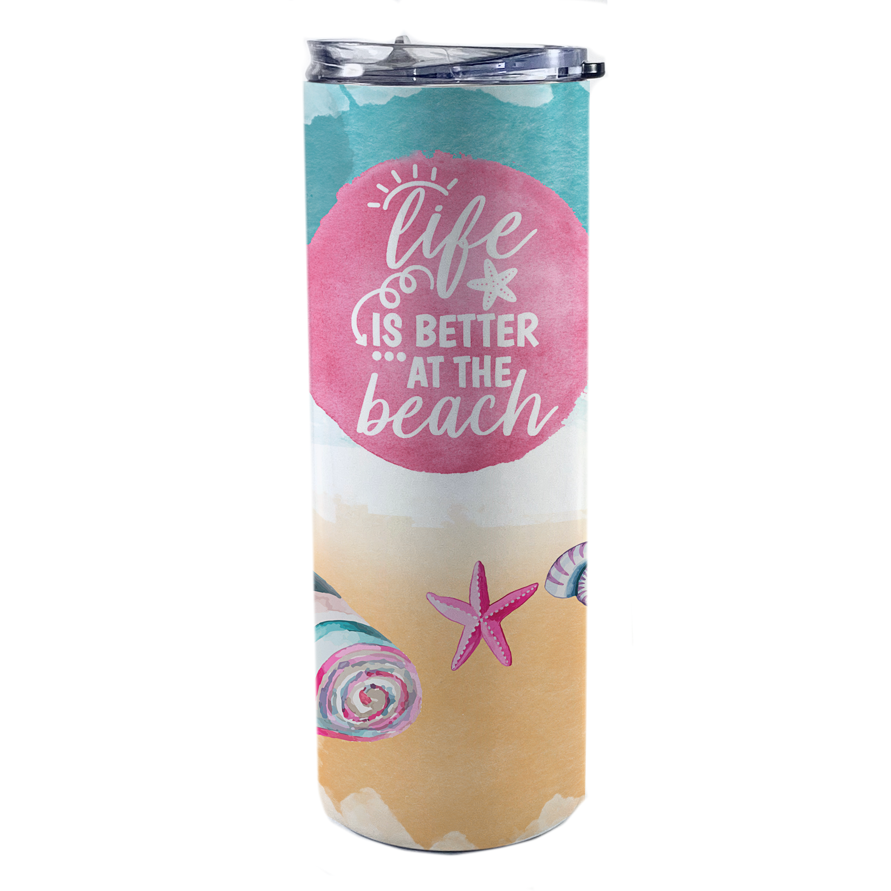 Vacation Collection (Life Is Better At The Beach) 20 Oz Stainless Steel Travel Tumbler with Straw SSTUMW0087