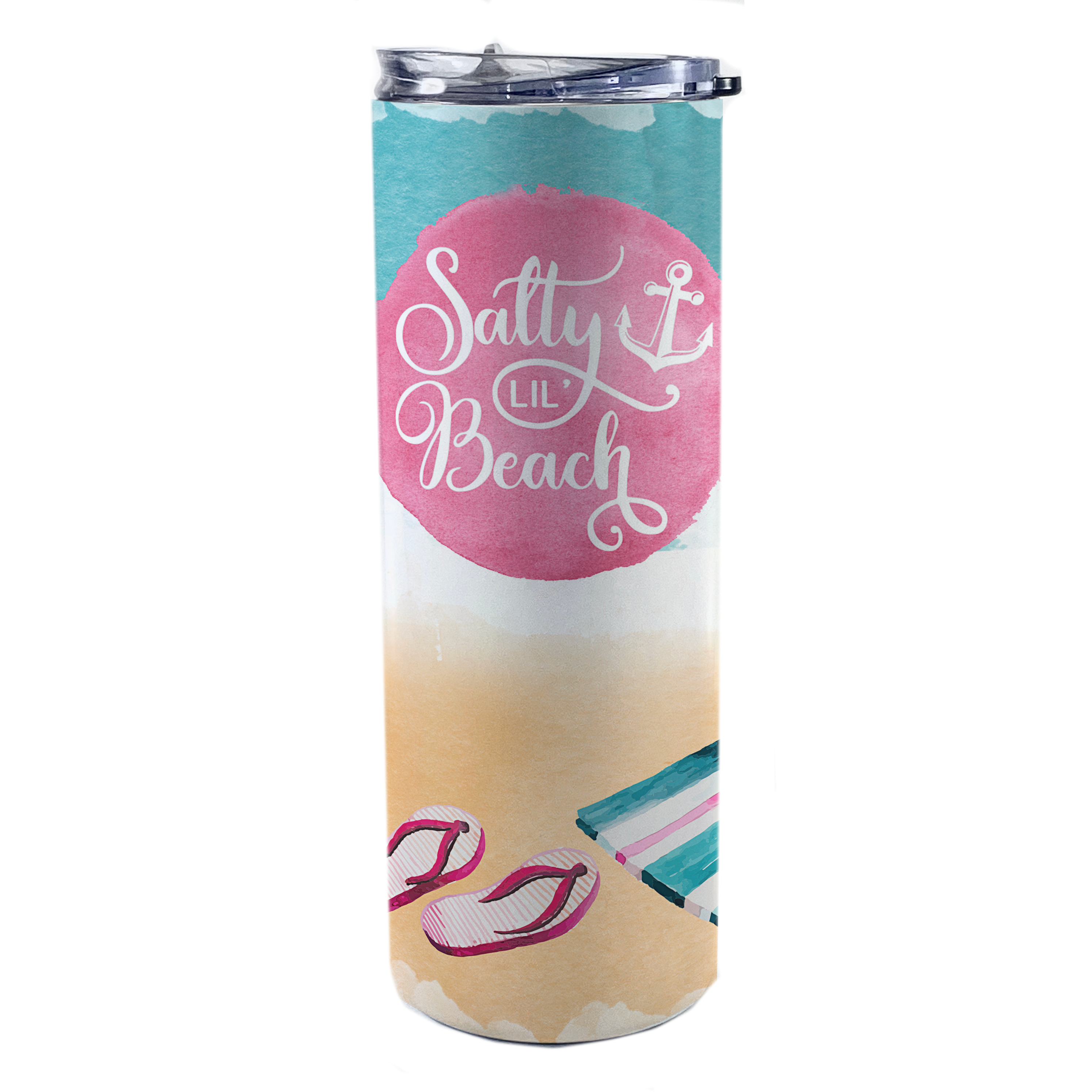 Vacation Collection (Salty Lil Beach) 20 Oz Stainless Steel Travel Tumbler with Straw SSTUMW0089