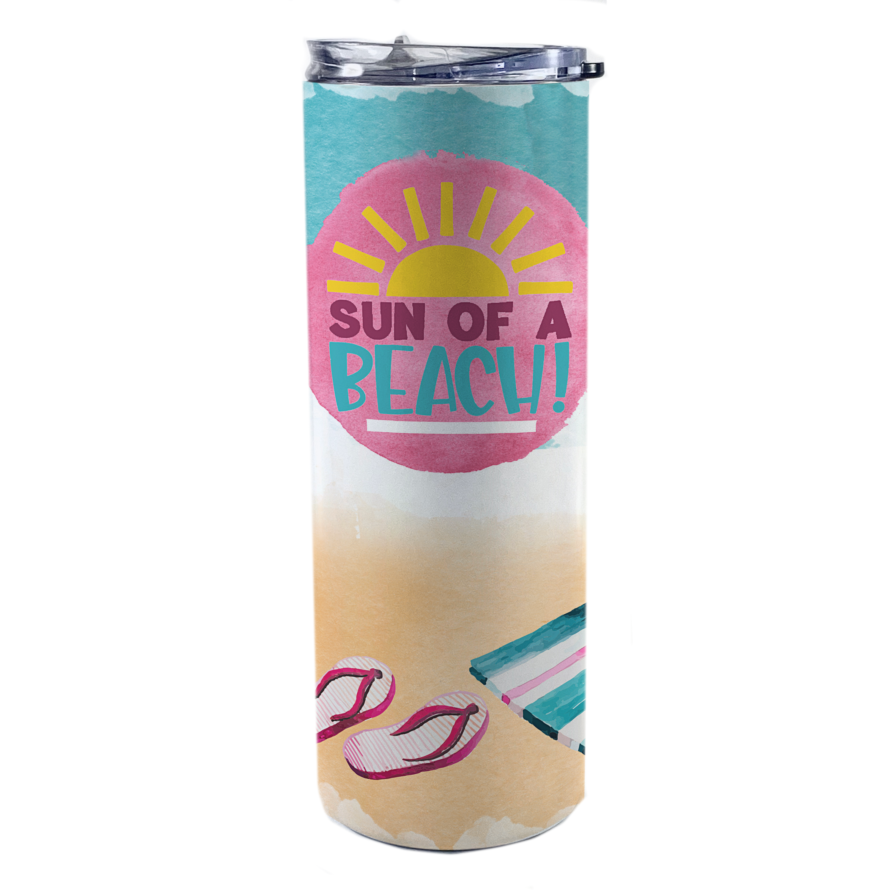 Vacation Collection (Sun of a Beach) 20 Oz Stainless Steel Travel Tumbler with Straw SSTUMW0090