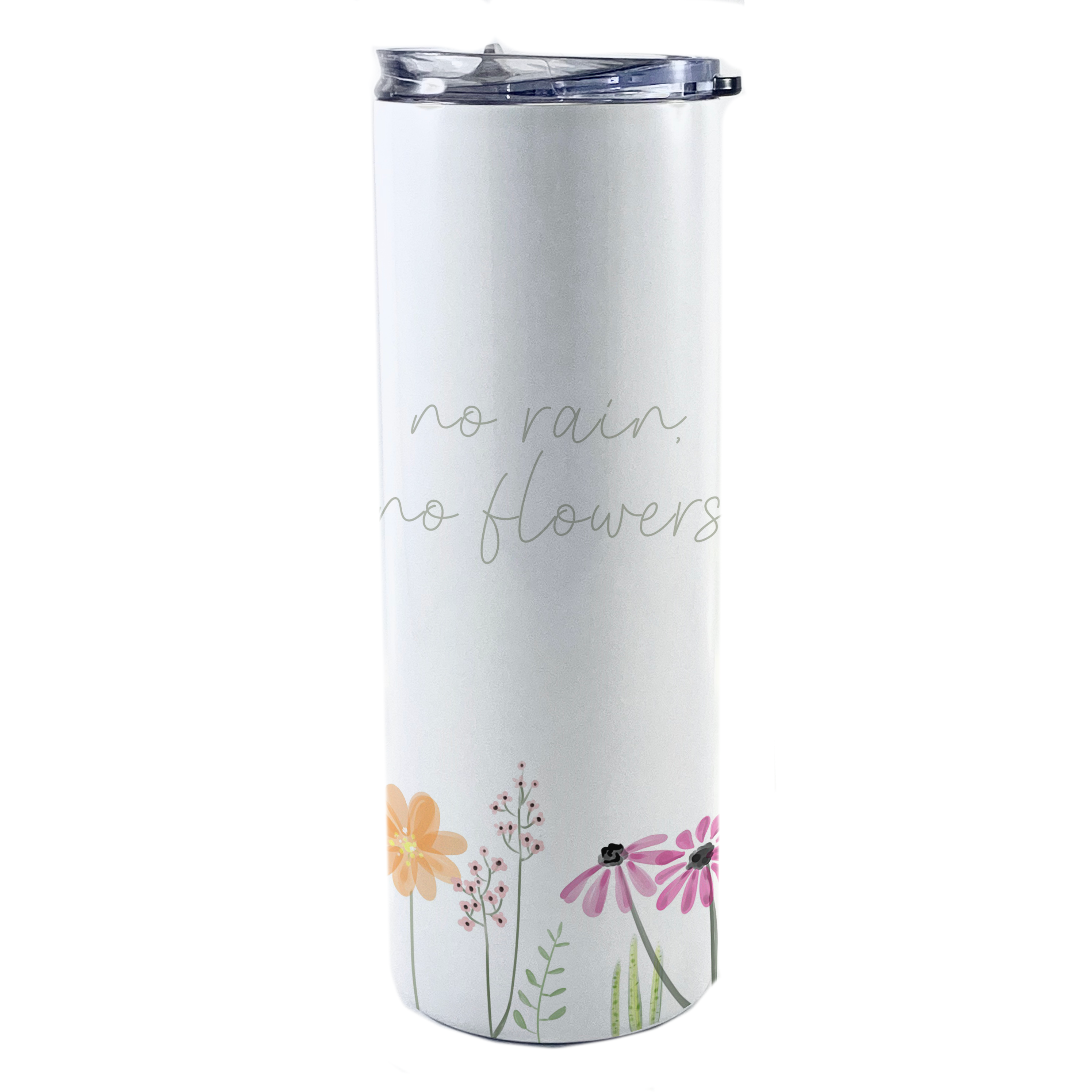 Trend Setters Originals (No Rain, No Flowers) 20 Oz Stainless Steel Travel Tumbler with Straw