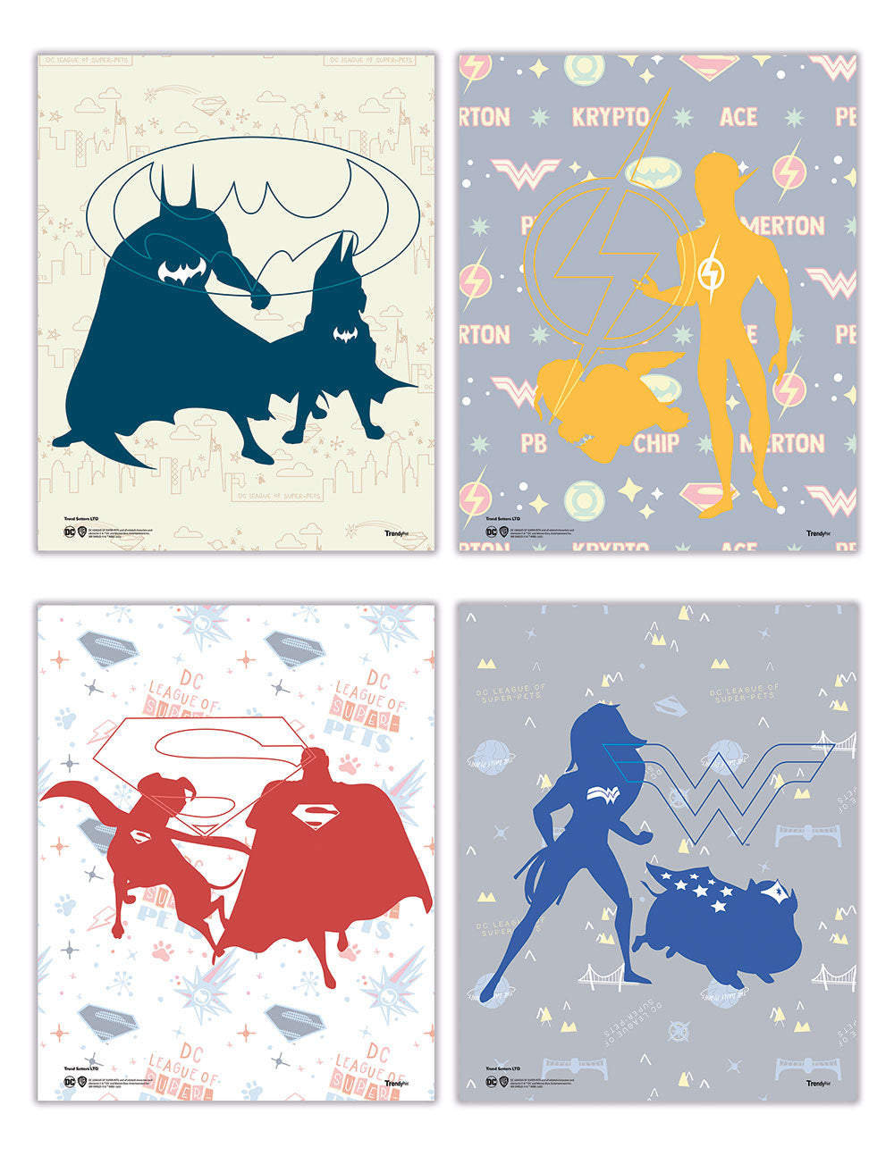 DC League of Super-Pets (Silhouettes) TrendyPrint™ Wall Art Set  TP08100267