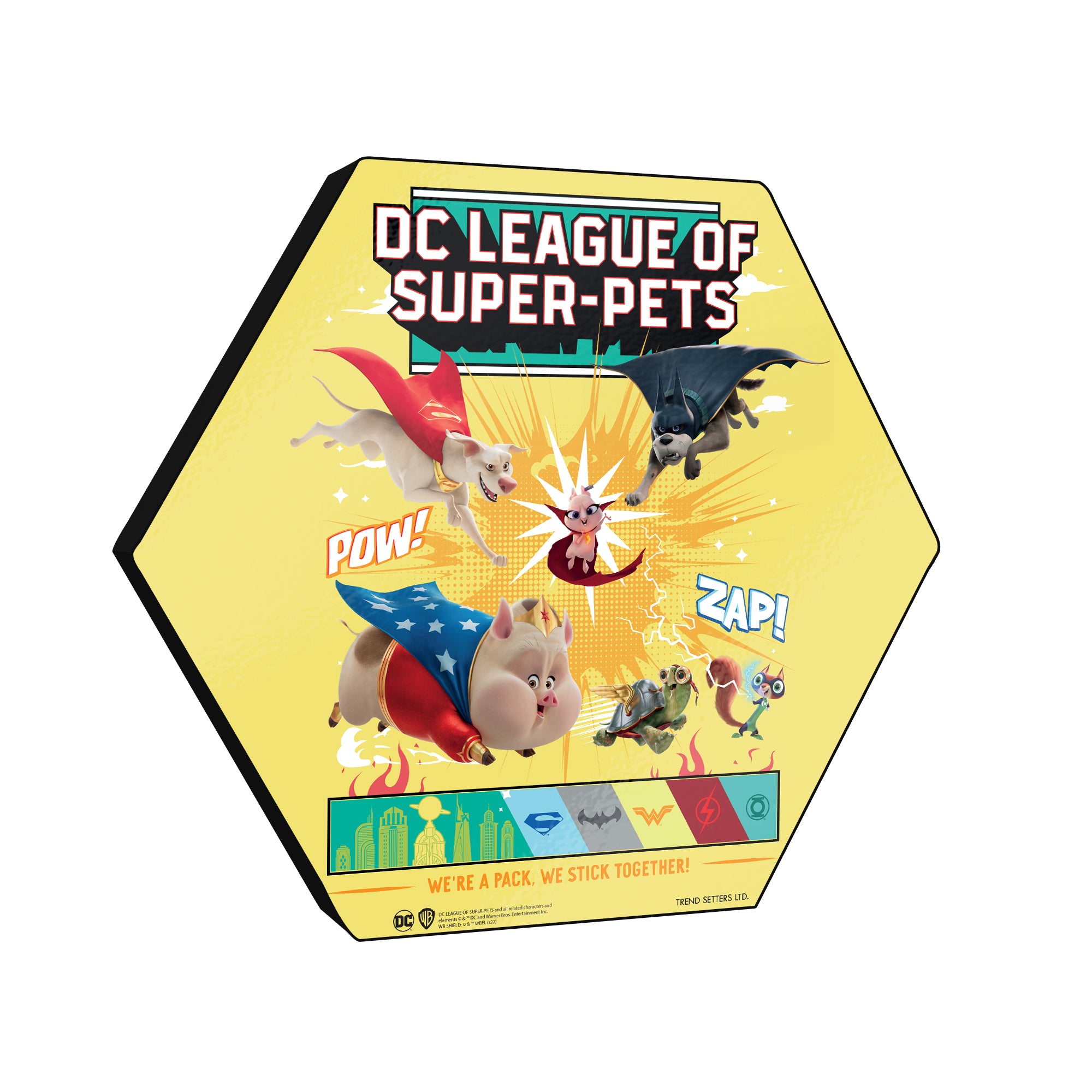 DC League of Super-Pets (We Stick Together) KNEXAGON® Wood Print WPHEX1808
