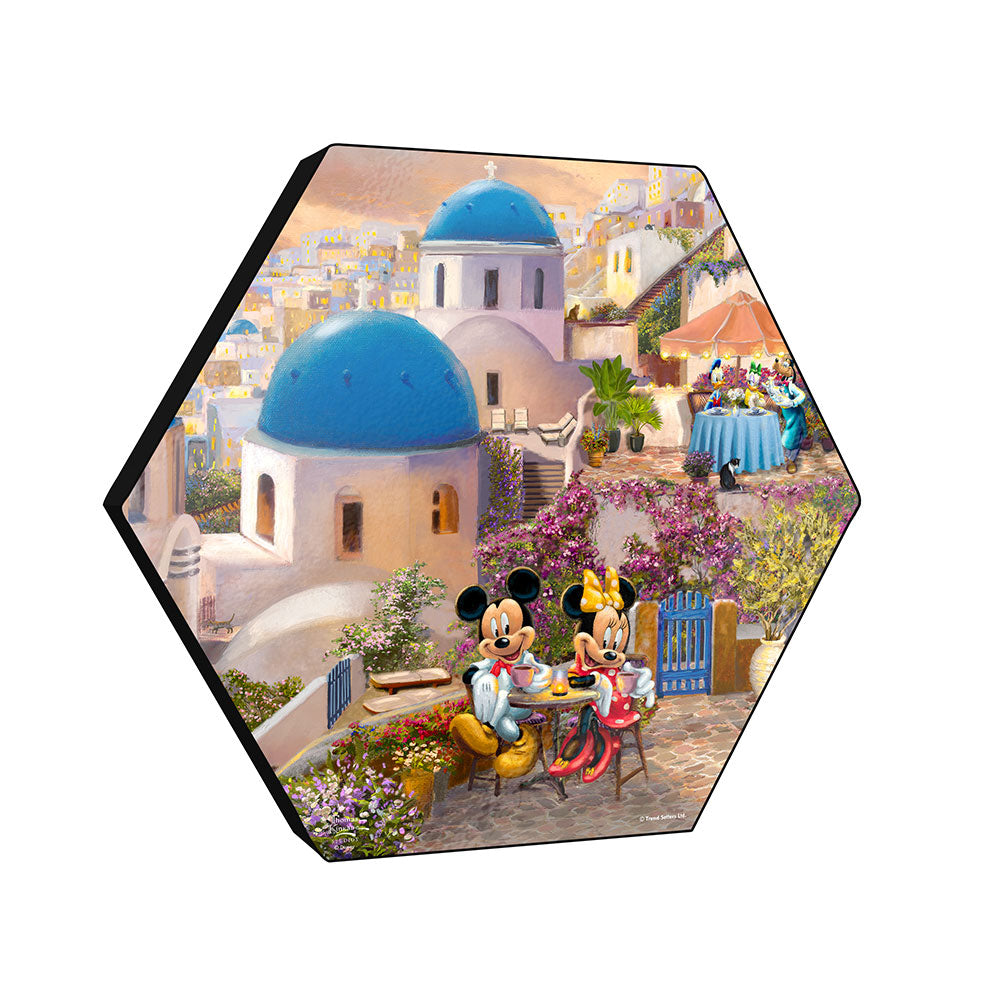 Disney (Mickey and Minnie in Greece) KNEXAGON® Wood Print WPHEX1872