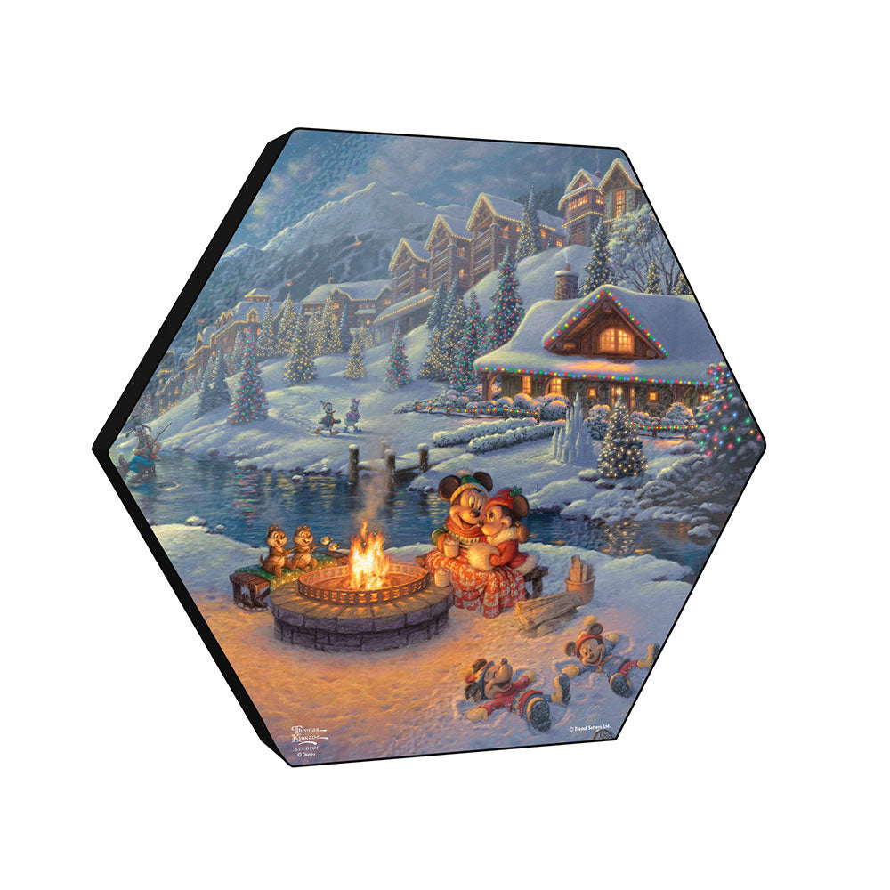 Disney (Mickey and Minnie Christmas Lodge) KNEXAGON® Wood Print WPHEX2690
