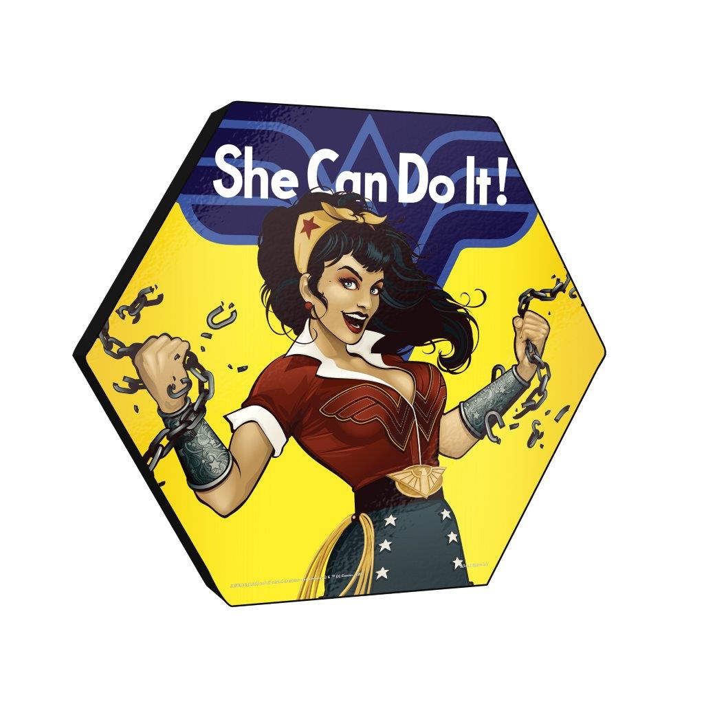 DC Comics (Wonder Woman - Bombshells) KNEXAGON® Wood Print  WPHEX5934DCBS