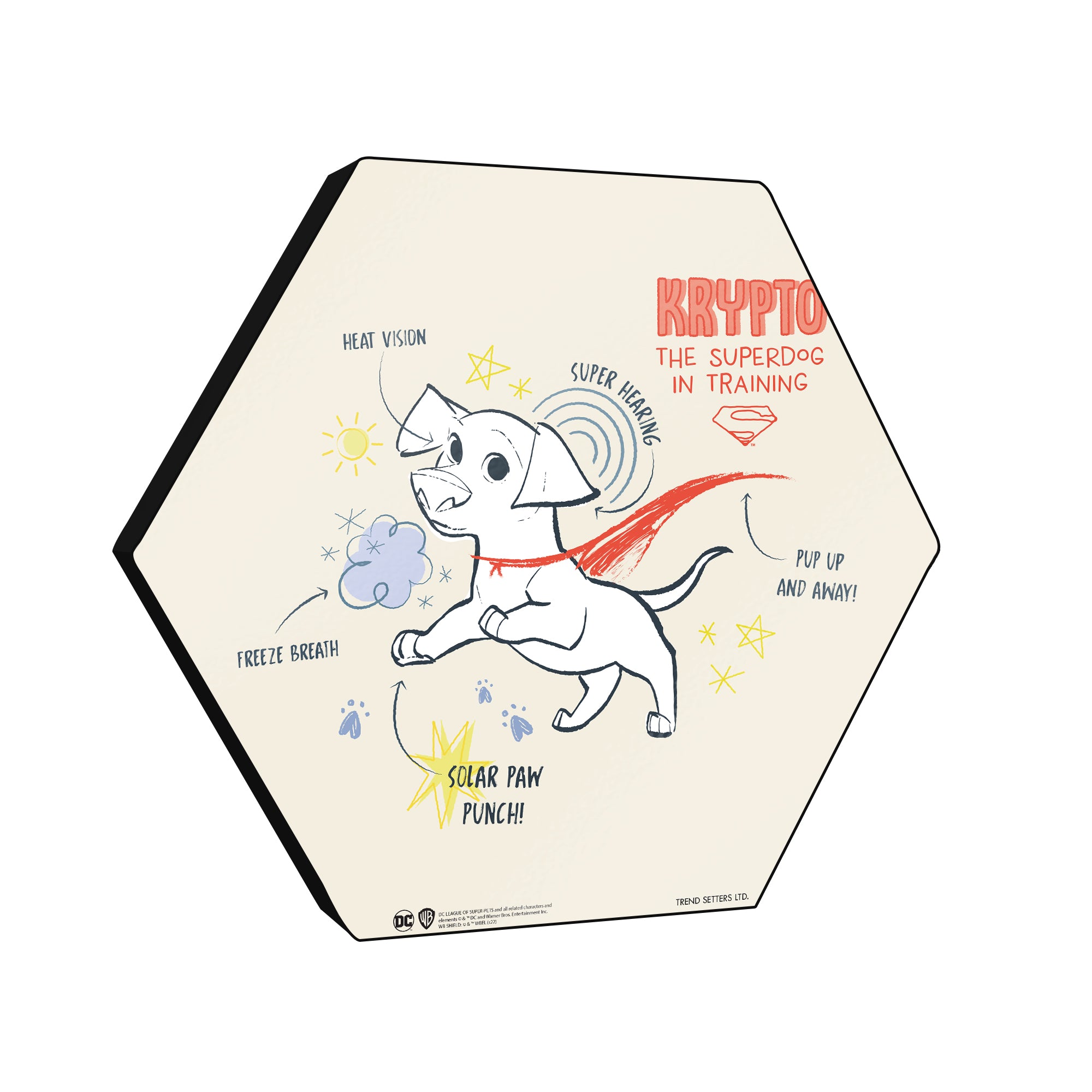 DC League of Super-Pets (Krypto) KNEXAGON® Wood Print WPHEX8621