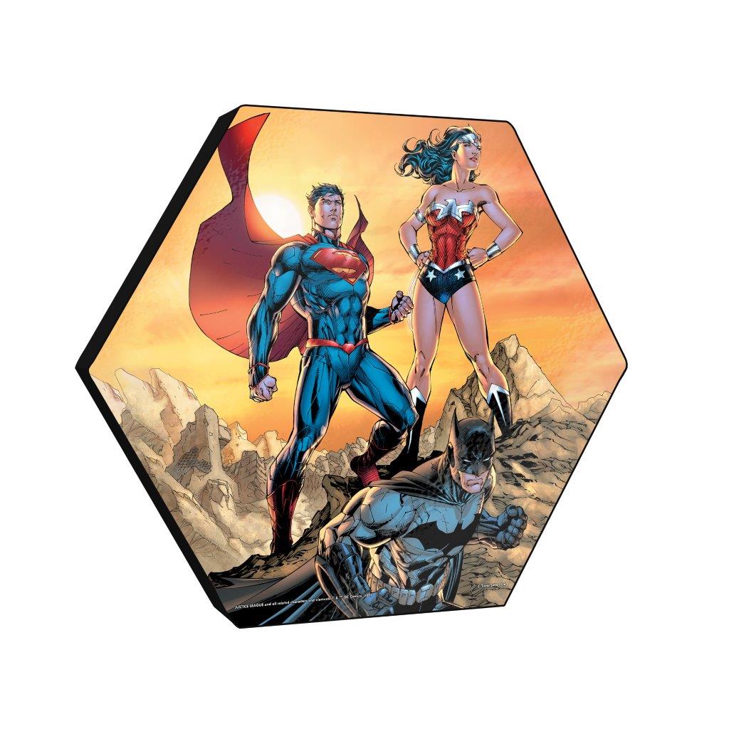 DC Comics (Justice League) KNEXAGON® Wood Print  WPHEX9126DCJL